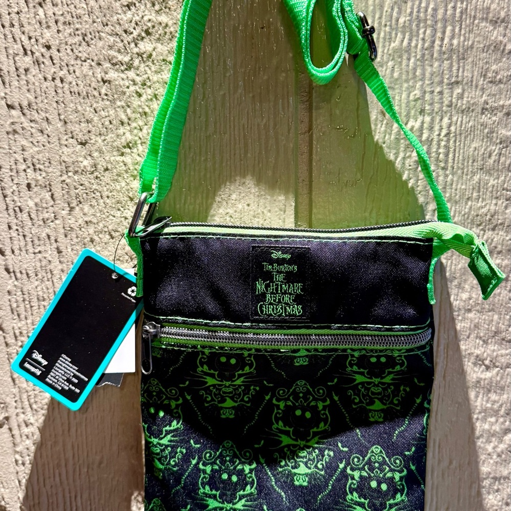 Disney Nightmare Before Christmas Crossbody Bag Halloween Town Gothic Green NWT